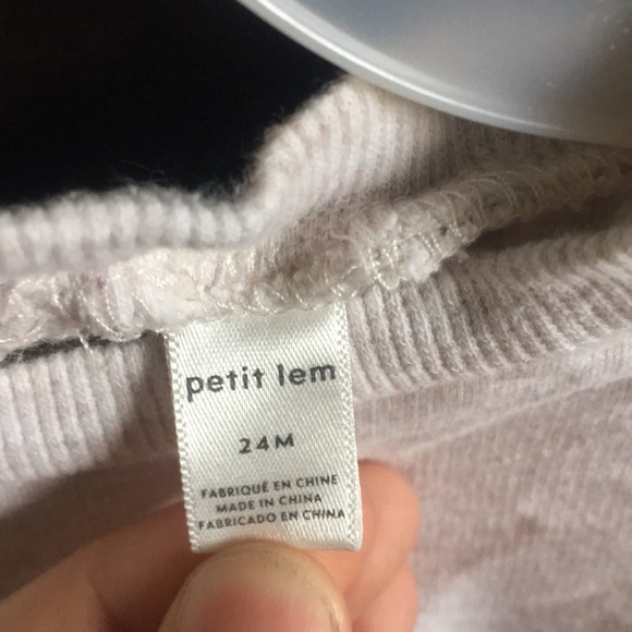 Petit Lem 24M sweater dress. Grey/beige colour w/ printed Leopard n velvet spots - Picture 5 of 9